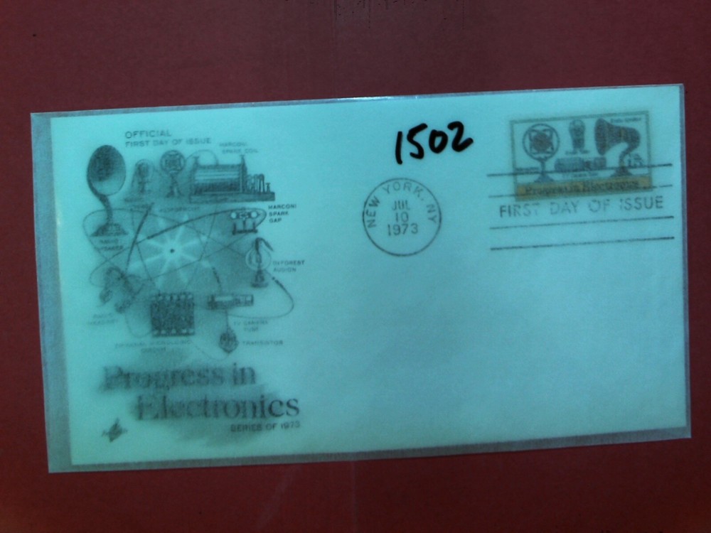 U. S. Stamp FDC # 1502 - Progress Electronics - ArtCraft cachet- comb. shipping