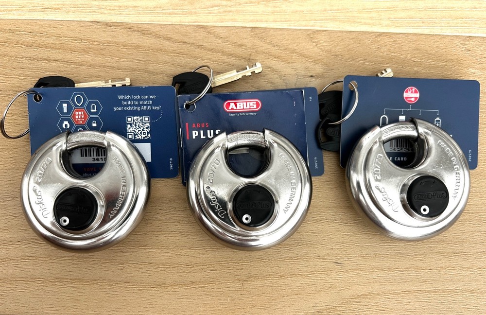 ABUS 20/70 Diskus Round padlock with Plus Cylinder - KEYED Different