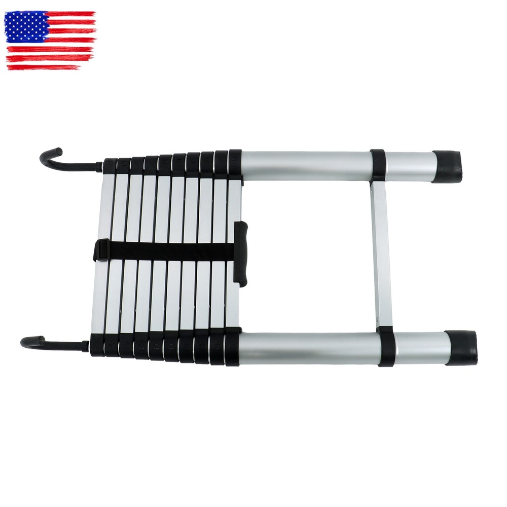 10.5 FT Folding Aluminum Telescoping Ladder Telescopic Multi Purpose 330 Lbs