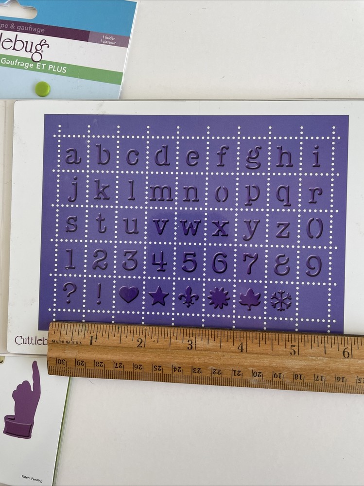 3 Cuttlebug Embossing Plus Cut and Emboss Folders Collage, Tags and Alphabet