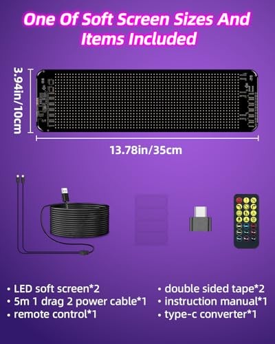 2pcs Devil Eyes Light for Windshield,14“*4”Programmable Flexible LED 14"*4"