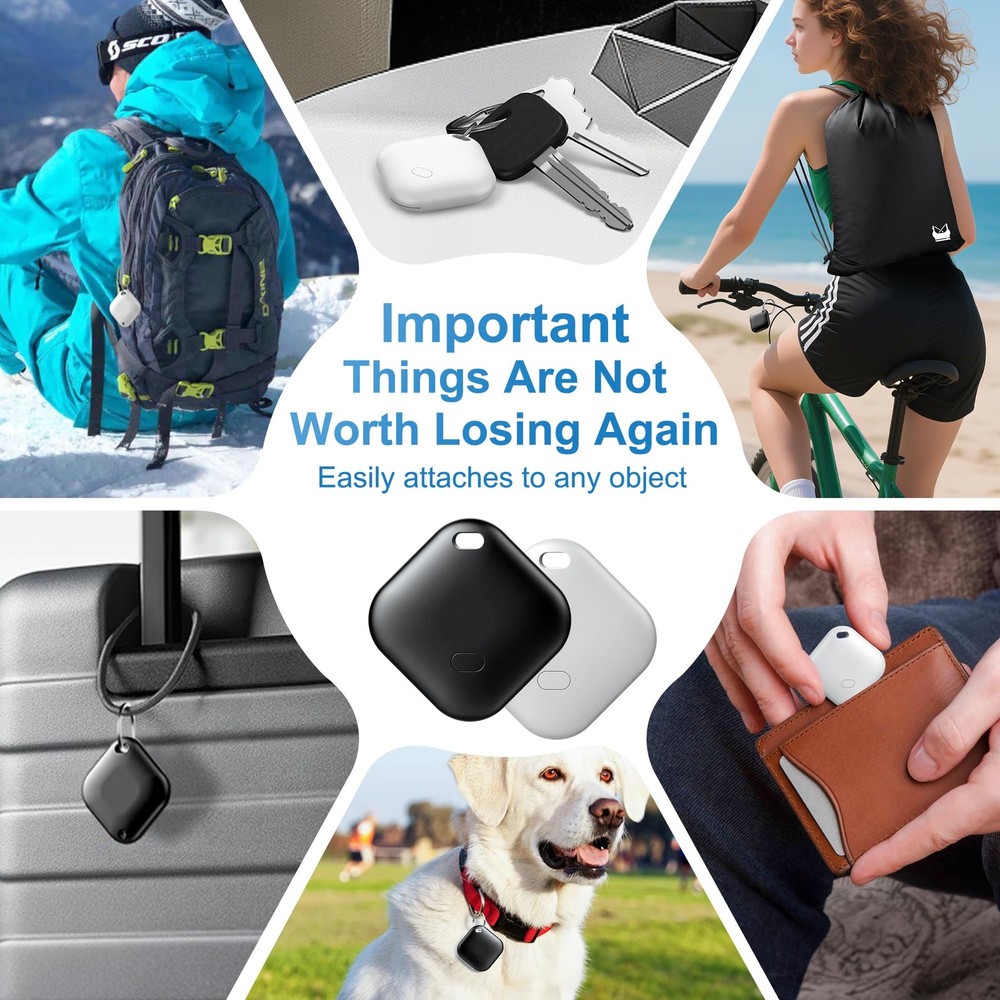 Air Tracker Tag for Android, Tags-4 Pack Luggage Tracker with 4 Case, Works v...