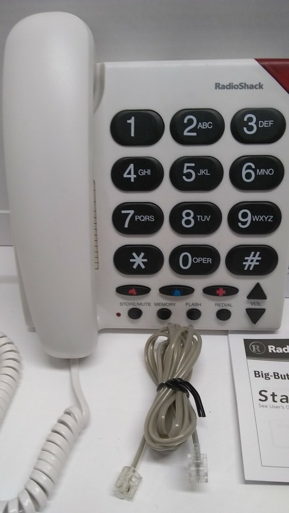 RadioShack Big Button Phone 43-341 Flashing Ring Indicator Adjustable Volume
