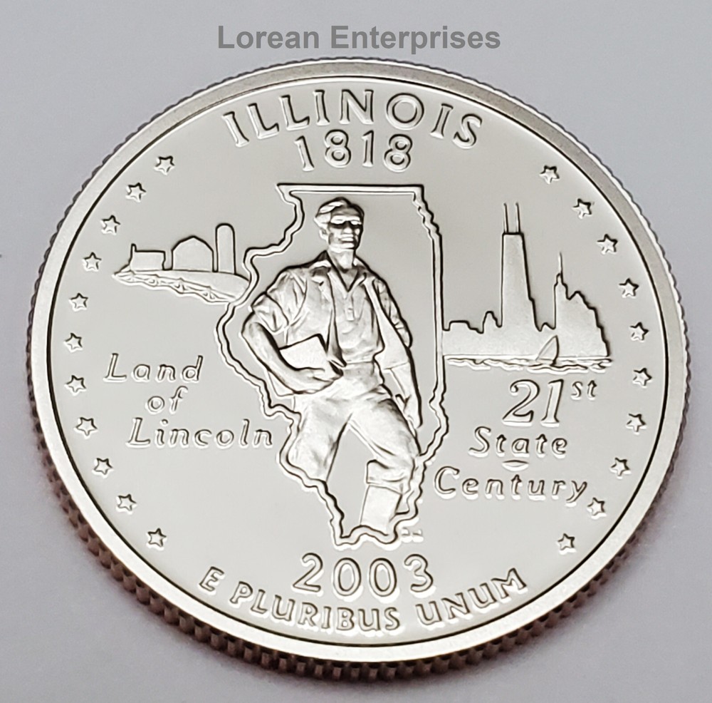 2003 S Statehood Quarter -Illinois- CLAD ✼PROOF✼