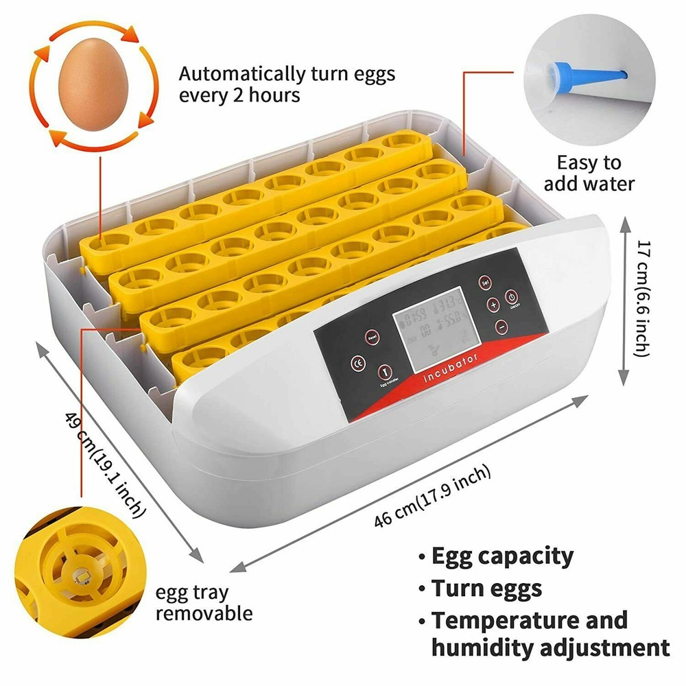 32 Egg Incubator Breeder Digital Egg Incubator Automatic Egg Turning Temperature