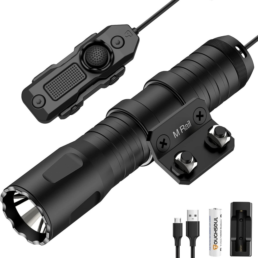 Compact 1250 Lumens M-Rail Flashlight - Rechargeable Battery