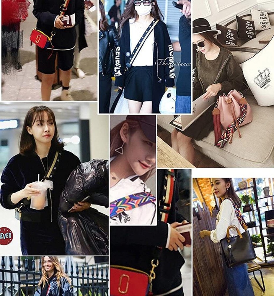 Purse Strap Replacement Guitar Style Multicolor Canvas One Size,