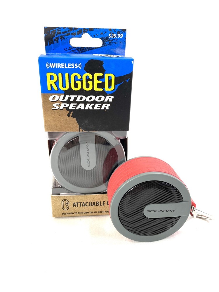 Solaray Rugged Tire Pattern (red) Outdoor Wireless Bluetooth Speaker with Clip