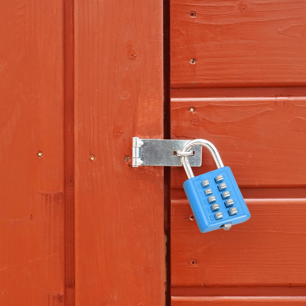 10 Digit Button Combination Padlock 3pack 5 Digit Locking Mechanism Lock Blue