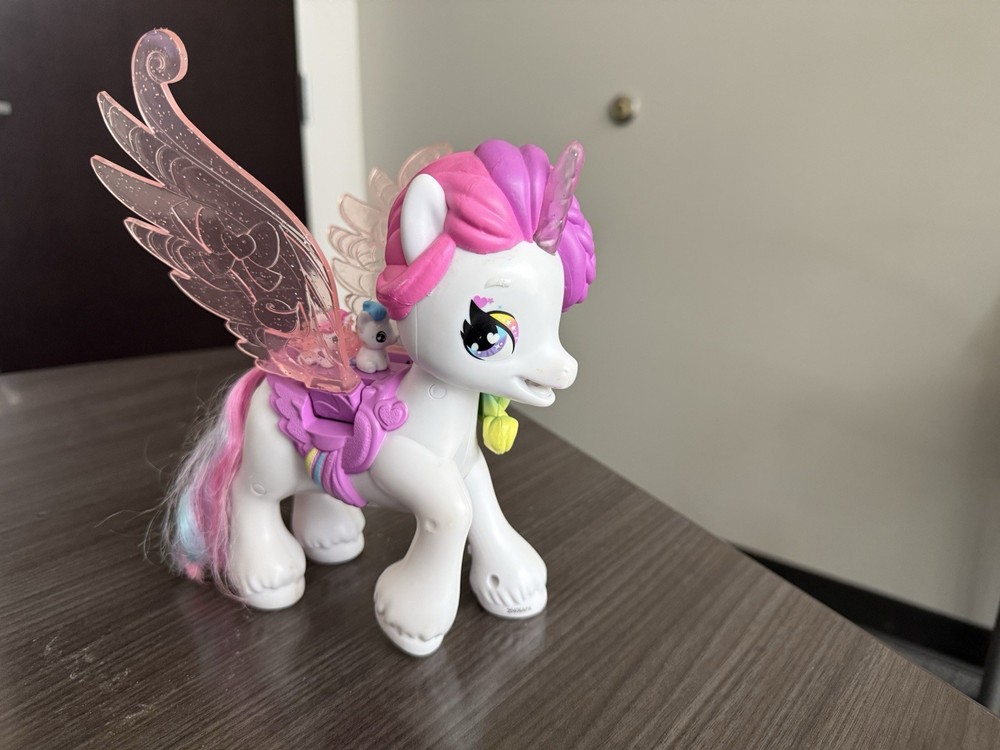 Hatchamails Interactive Unicorn Pegasus Rainbow Braids Lights Up & Talks