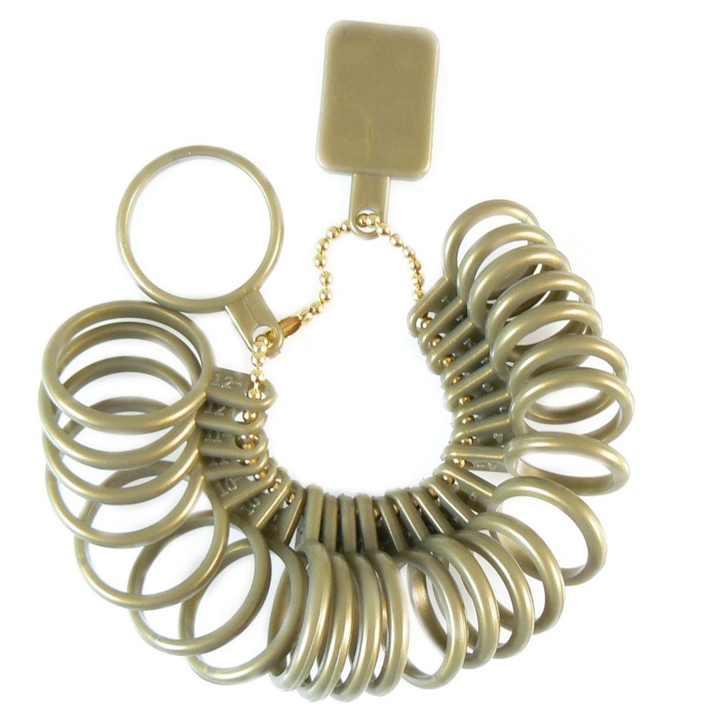 Plastic Finger Ring Sizer Set: Sizes 1-13 with Half Sizes