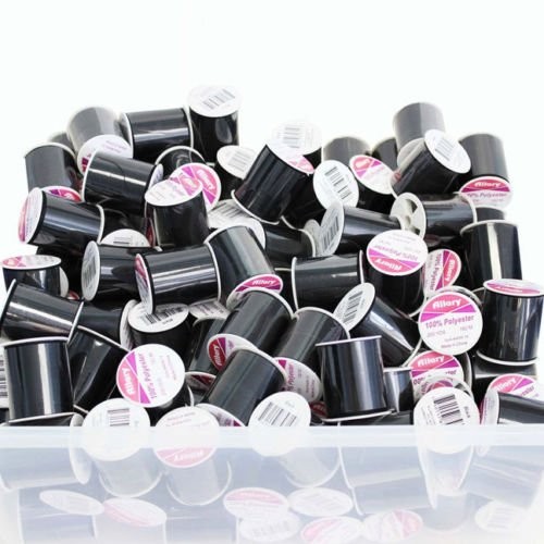 24 Pack Bulk Buy 100% Polyester 200 Yds Sewing Threads Black