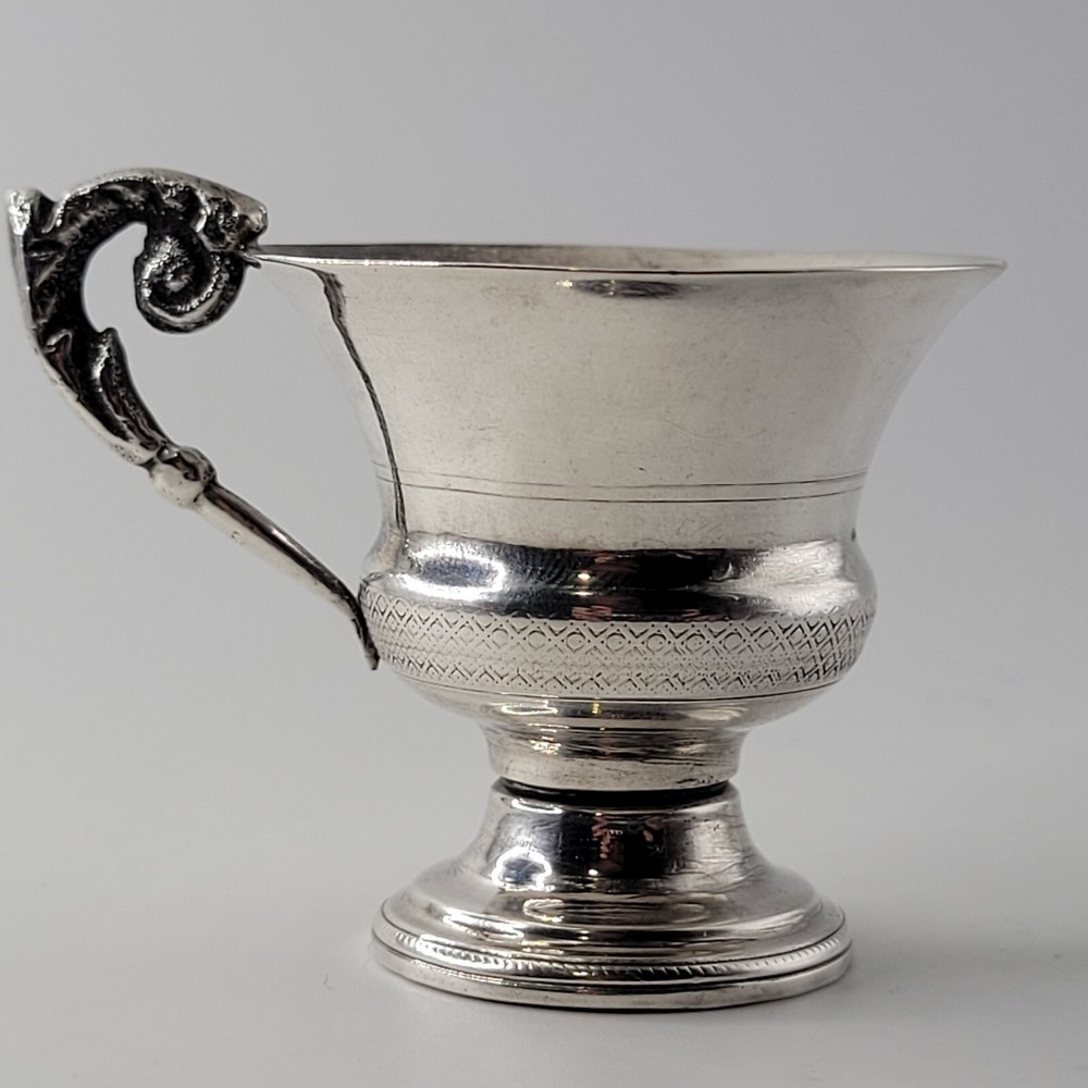 ANTIQUE SOLID SILVER CUP, NEO CLASSICAL COFFEE LIQUOR GLASS