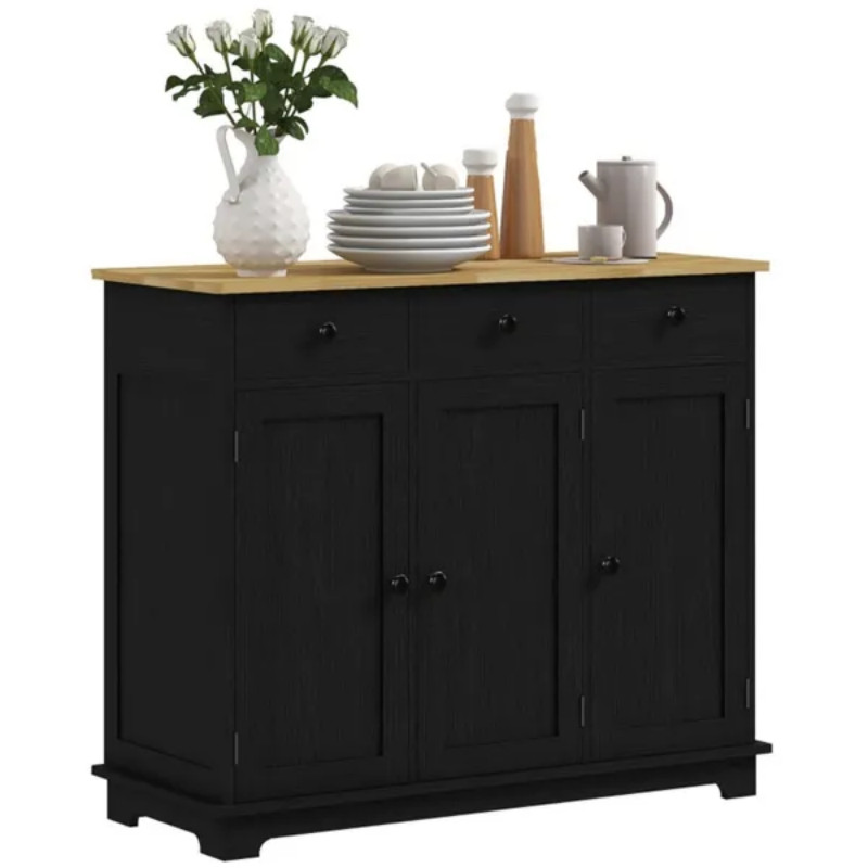Kitchen Storage Cabinet,Three large drawers offer storage for utensils