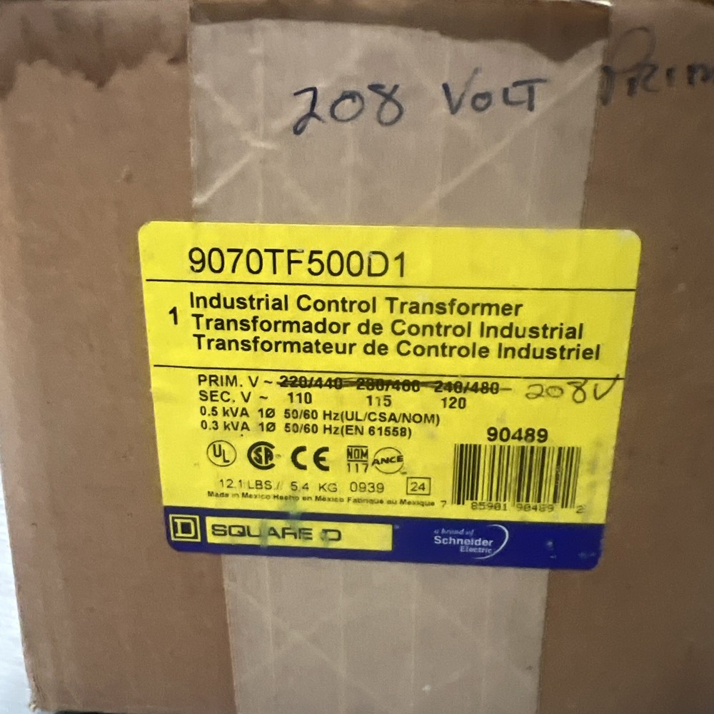 Square D 9070TF500D1 Industrial Control Transformer