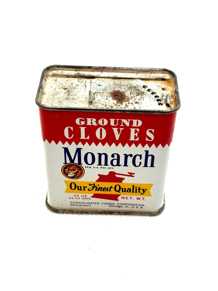 Vintage Monarch Spice Tin - Ground Cloves