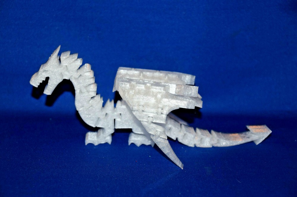 Flexi DRAGON ~ Fidget Toy ~ Flexible Articulating ~ Translucent ~3D Printed USA
