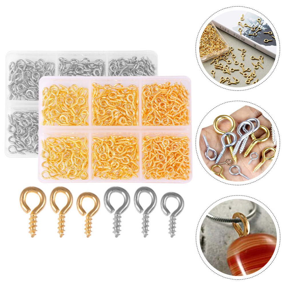 2 Boxes Diy Pendant Making Accessory Iron Screw-in Hooks Handcraft Screw Spike