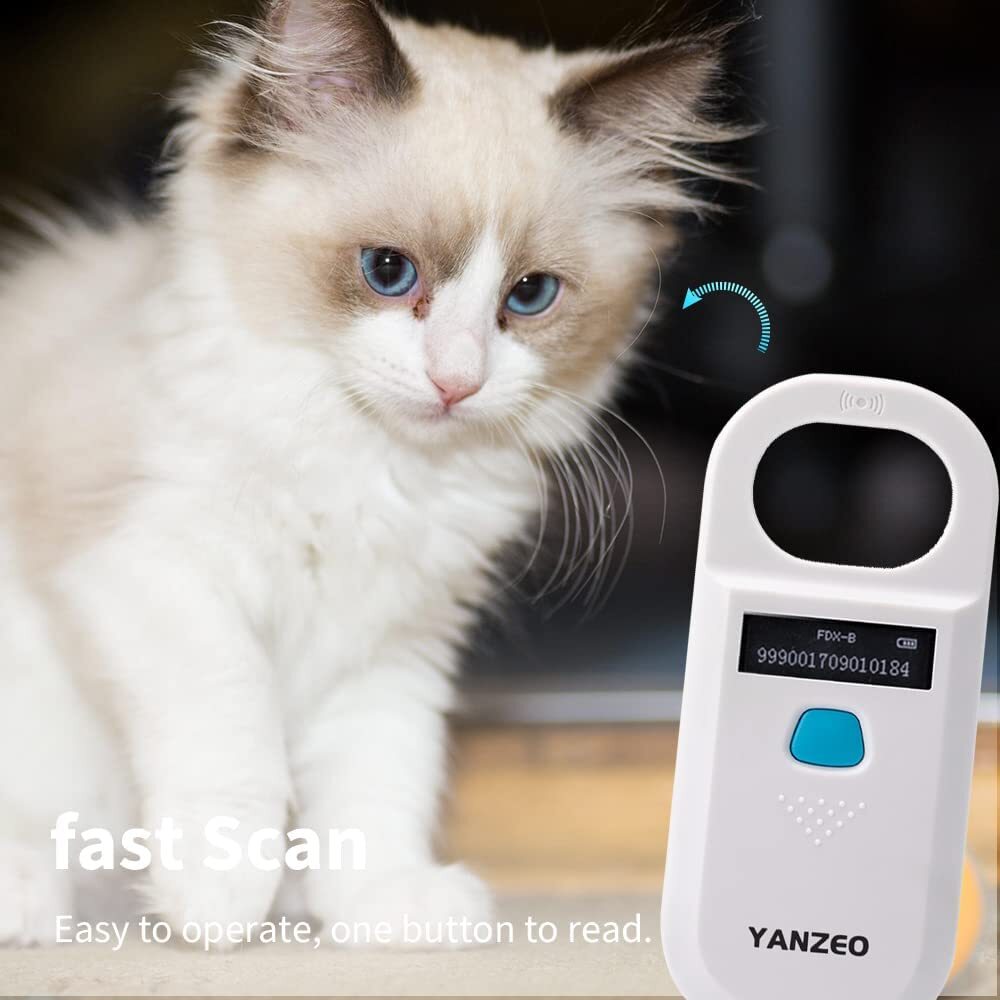Handheld Digital Pet ID Chip Scanner Rechargeable Animal Microchip RFID Reader