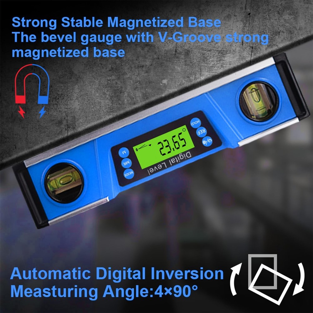 Digital Level and Protractor, 10 Inch IP54 Protected Electronic Bubble Inclin...