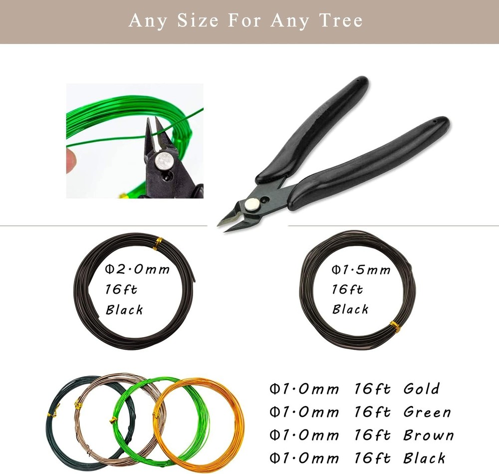 Bonsai Tree Tools Kit 22 PCs Set High Carbon Steel Trimming Include Pruning