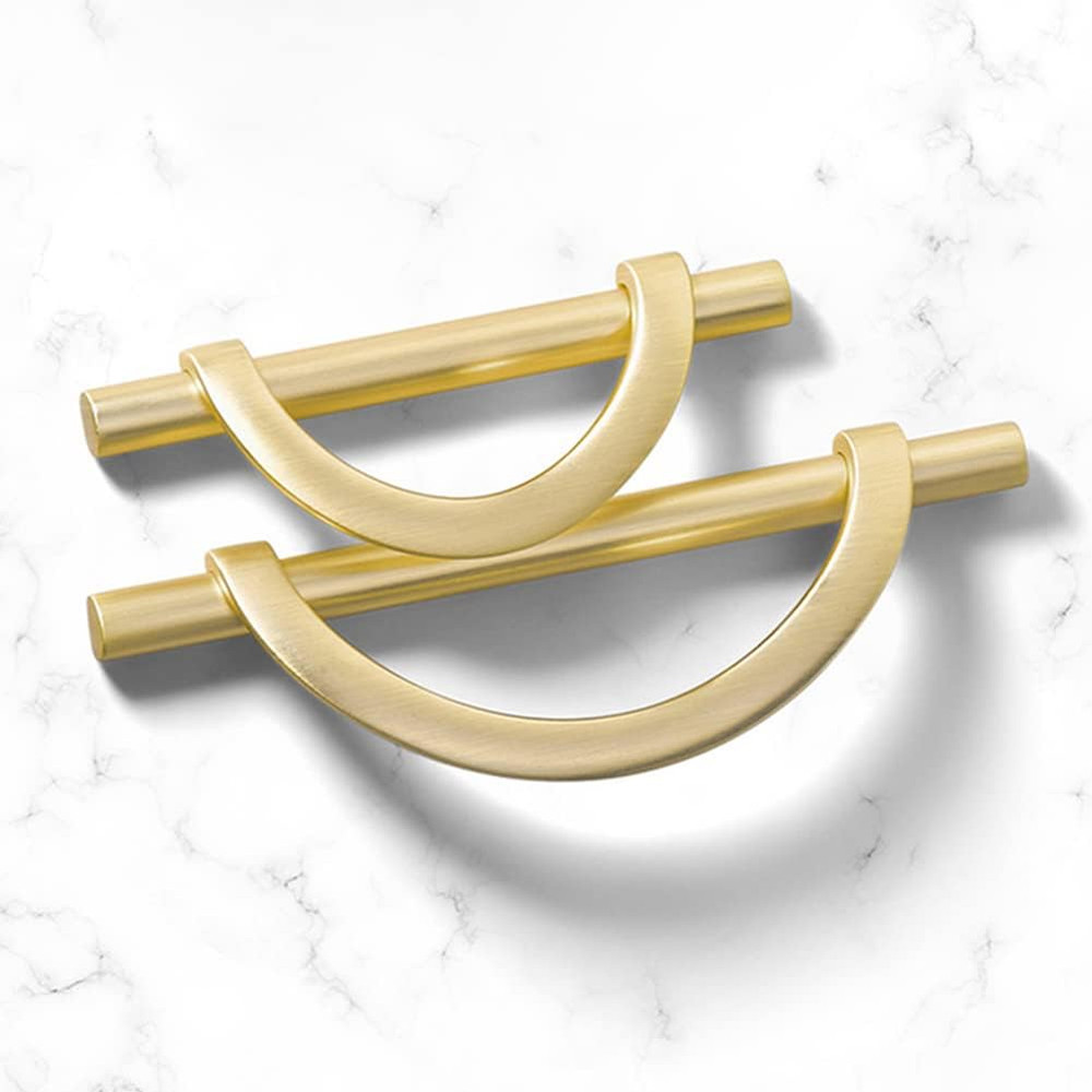 Brushed Gold Cabinet Pulls Drawer Pulls, Half Moon Shape Cabinet Pulls Gold Dres