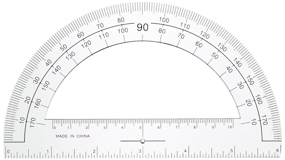 Accurate 6-Inch Protractor with Ruler and Clear Plastic Construction