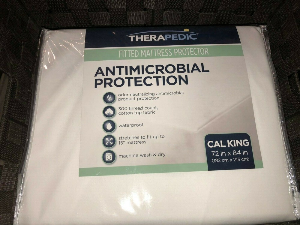 Therapedic Antimicrobial Protection Fitted Mattress Protector CAL KING