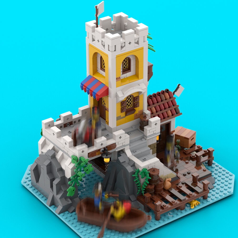 Compatible Modular Outpost Model 1205 for 6263 Remastered Version Build Moc