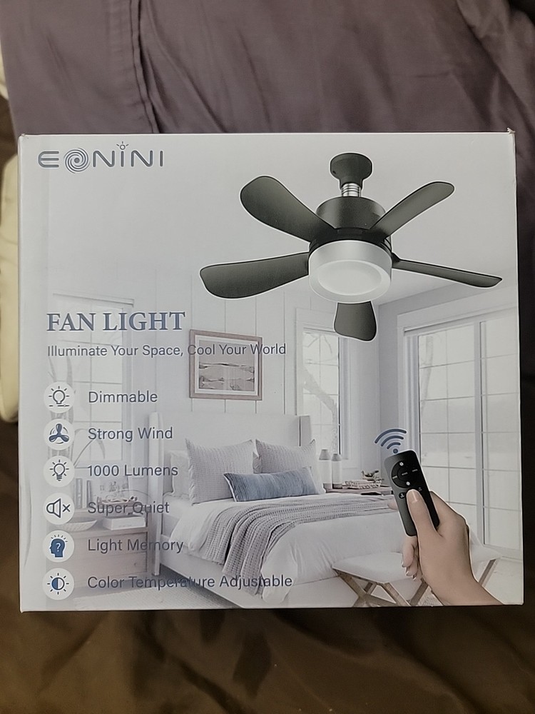 EONINI Socket Ceiling Fans Lights Fan light Dimmable Led Light