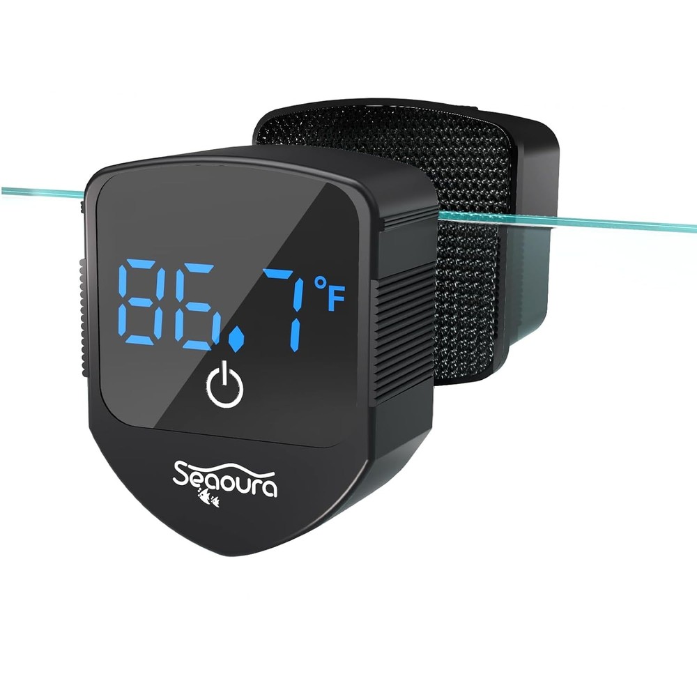 Aquarium magnetic cleaner with thermometer