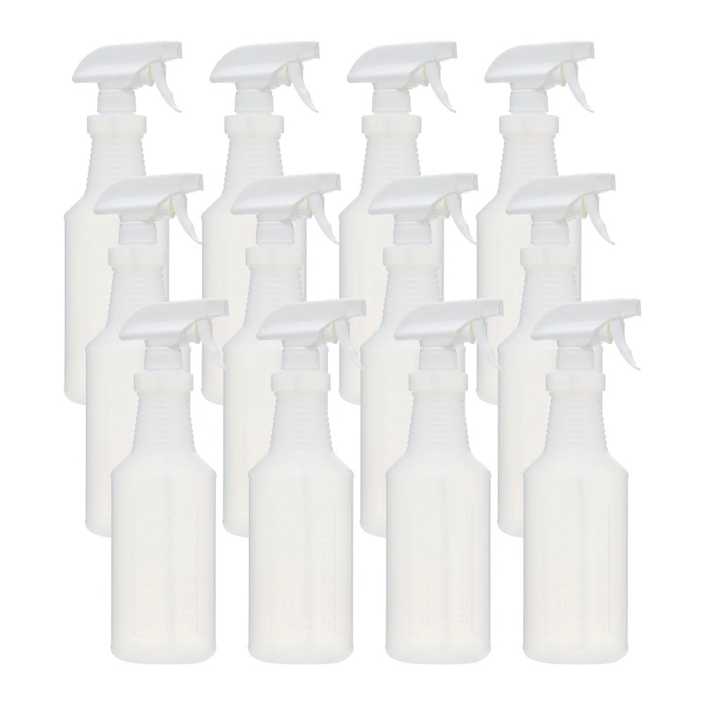 32oz Empty Plastic Spray Bottles 12 Pack Refillable Container for Cleaning