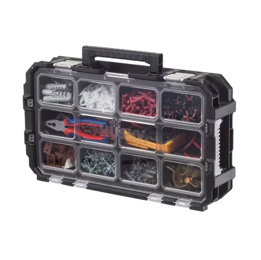 Husky Connect Stackable Heavy Duty Compartment Small Tool and Parts Organizer