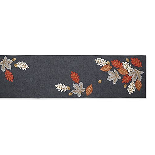 Fall Table Décor Embroidered Tabletop for Table Runner, 14x70" Autumn Leaves