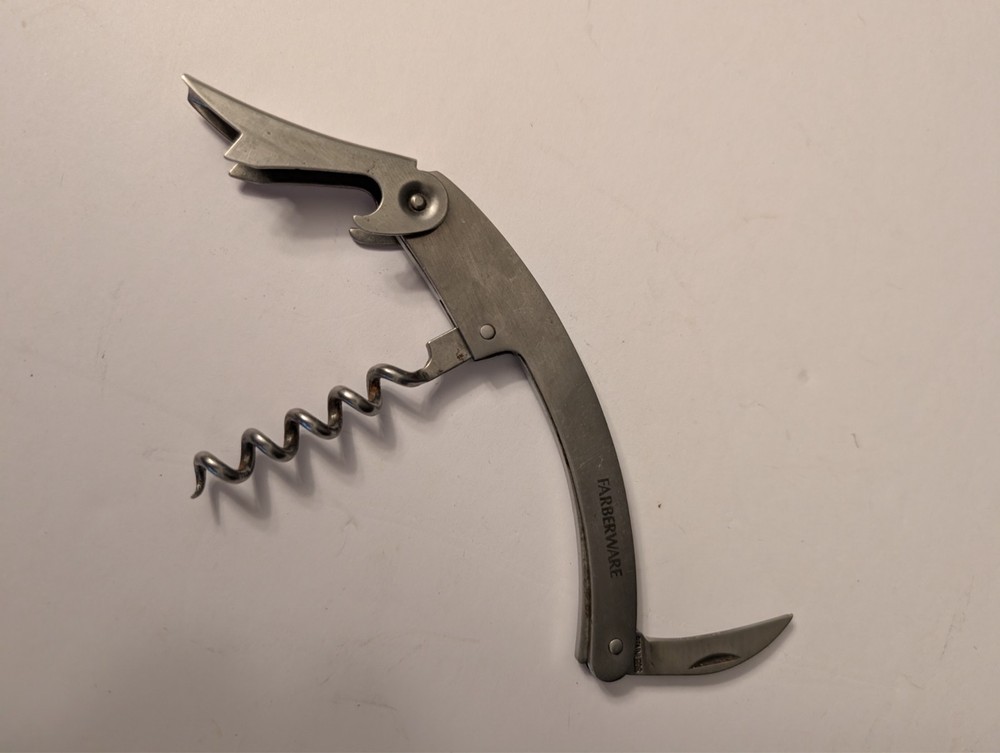 Farberware 4.25" Wine Opener - Corkscrew - Knife - USED