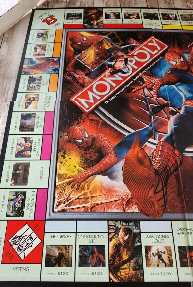 Marvel Spiderman Monopoly Replacement Game Board
