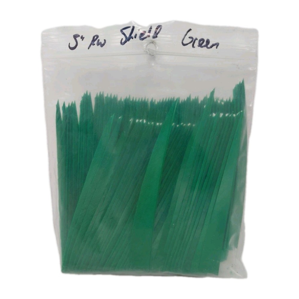 100pk Archery Arrow Feathers 5" Right Wing: Shield Forest Green