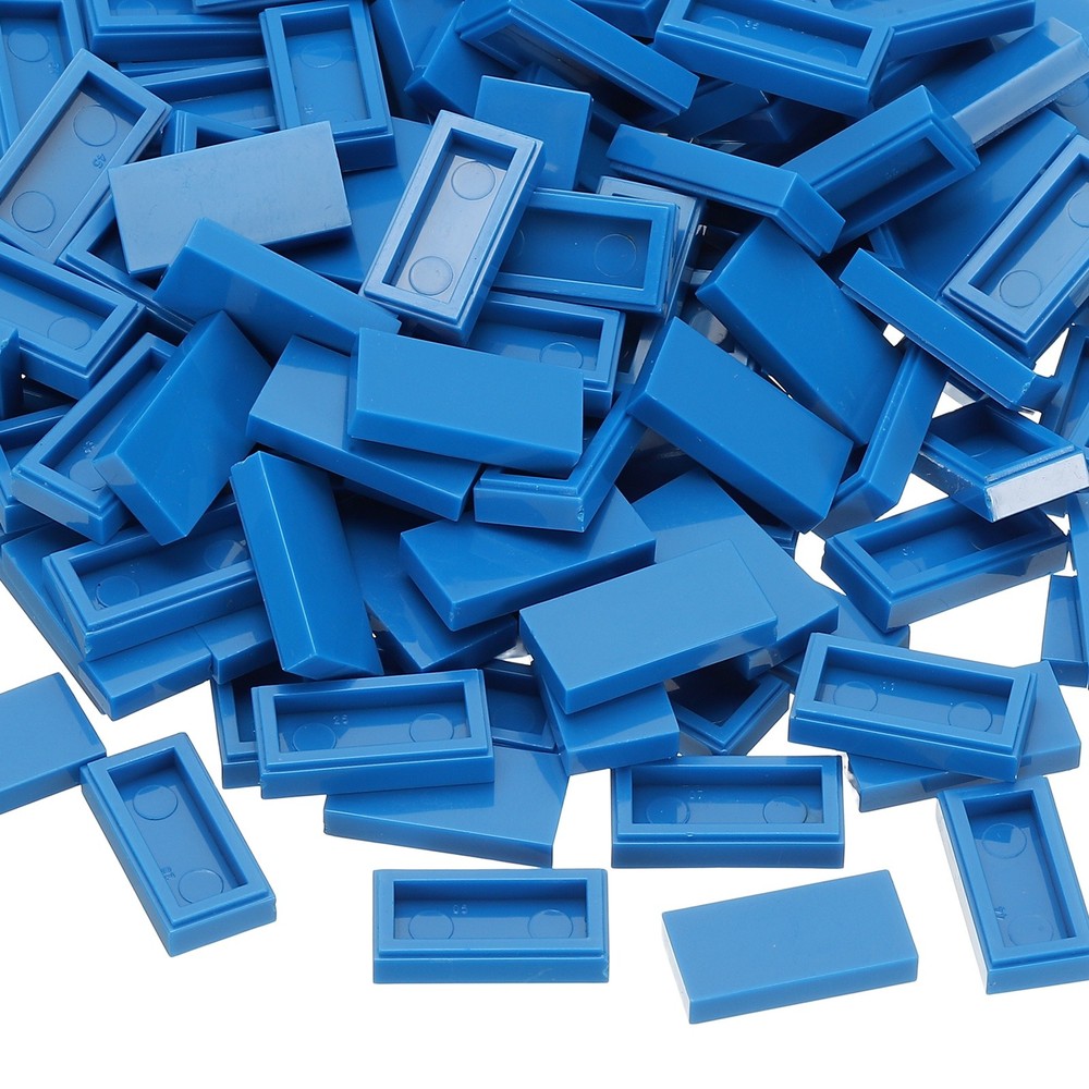 555 Pcs 1x2 Square Blue Flat Blocks Bulk for Building Floor