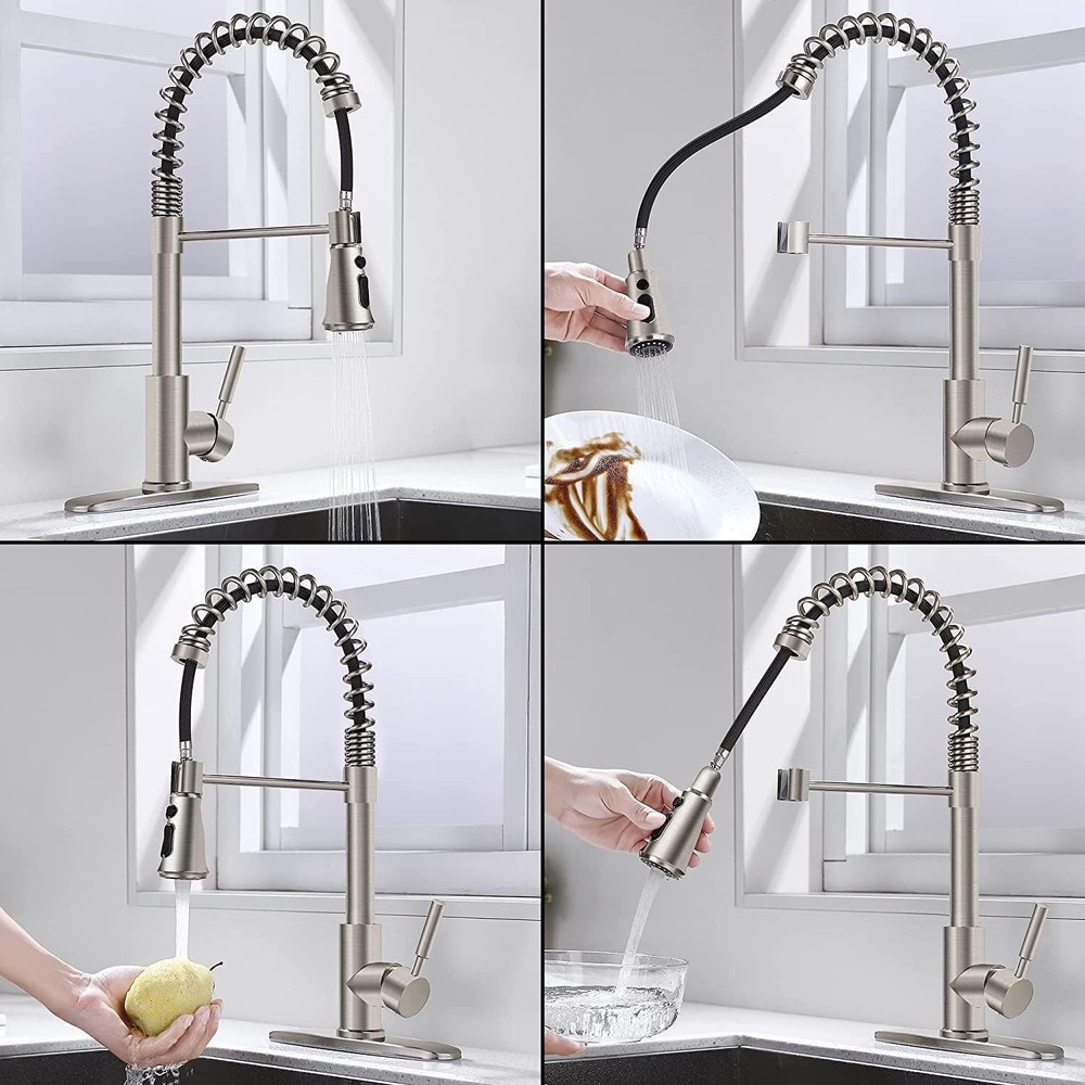Kitchen Faucet with Pull Down Sprayer Single Handle RV Commercial Coil