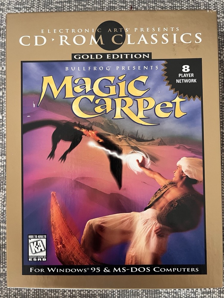 Electronic Arts Magic Carpet 1995 PC Computer Software Vintage Gold Edition