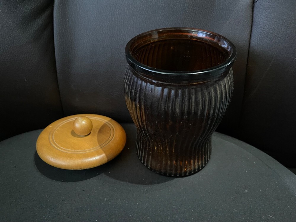 Tabacco Brown Glass Jar