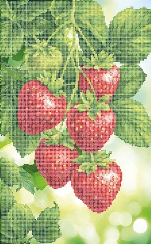 Bead Embroidery Kit Strawberries Beaded stitching Beadwork Beading DIY