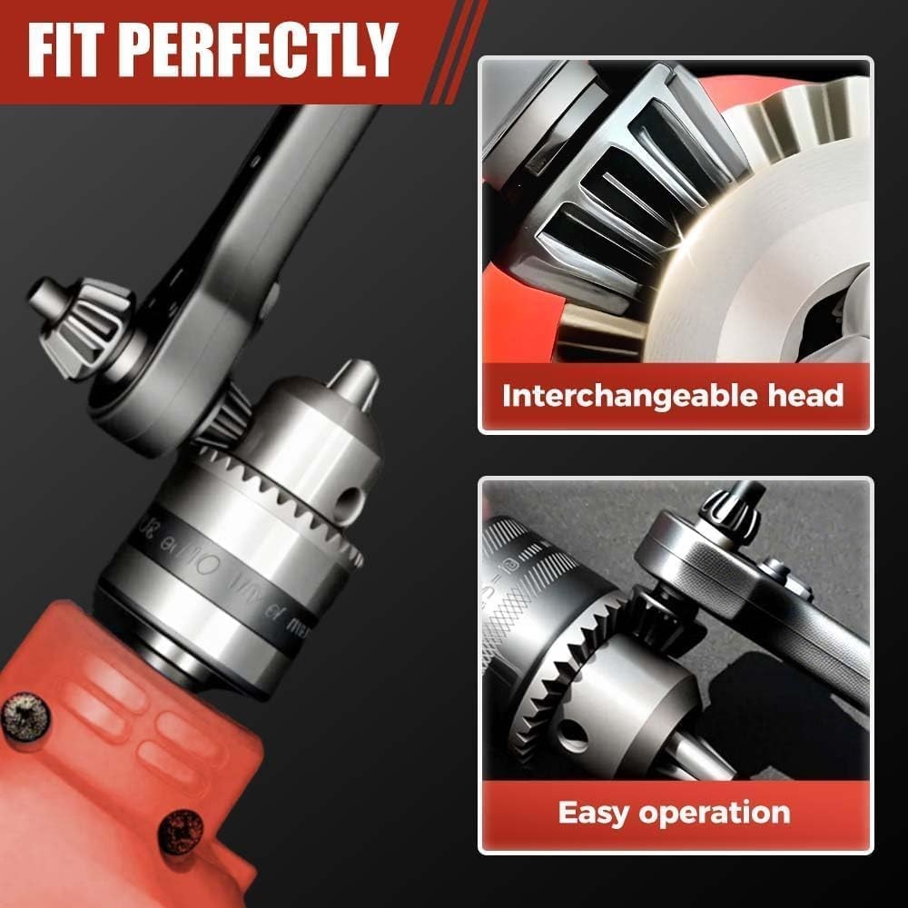 Drill Chuck Ratchet Wrench 3 in 1 Drill Press Chuck Key Replacement Tool Kit