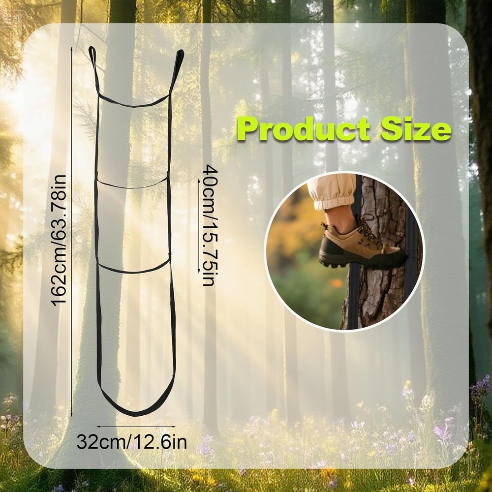 3-Step Hunting Climbing Aider, 5.3ft Lightweight Tree Stand Steps Easy-to-Use Ro