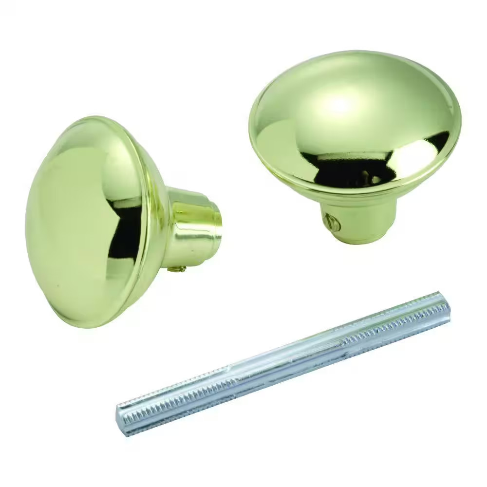 Polished Brass Knob Set with Spindle