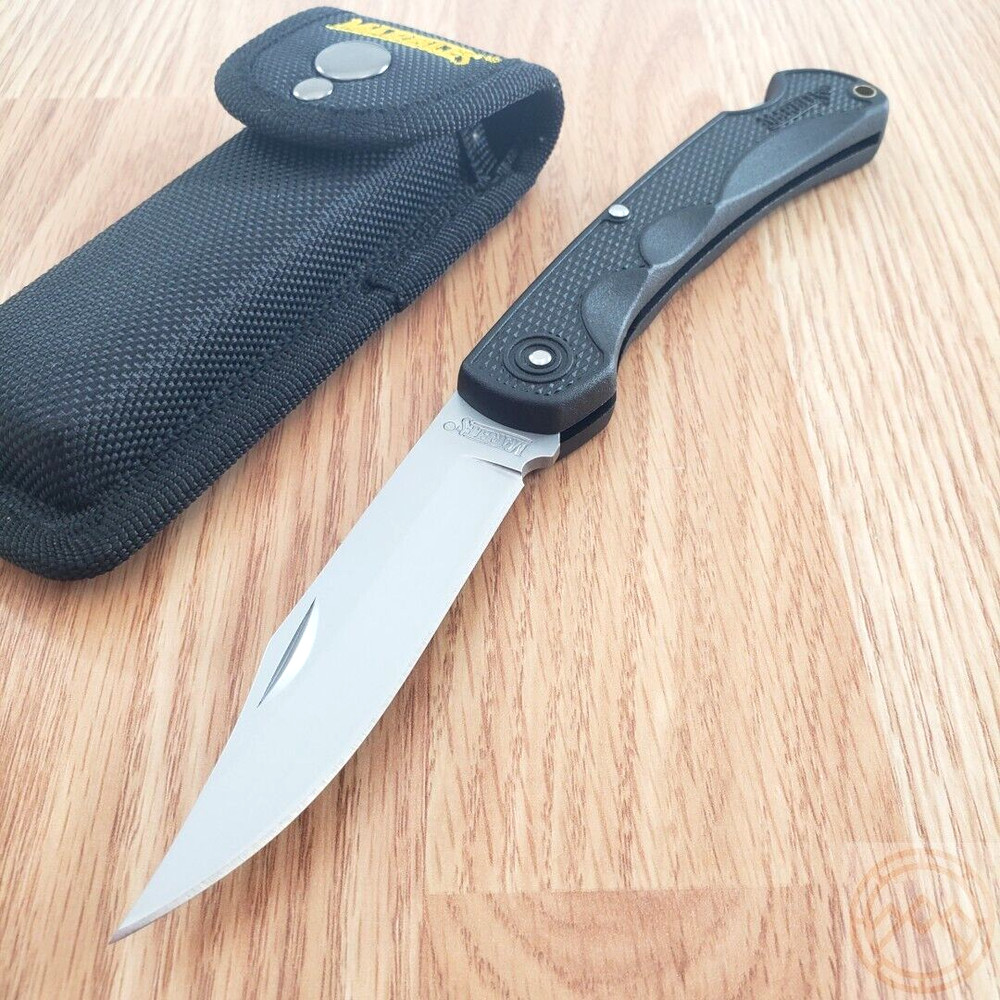 Marbles Lockback Folding Knife 3.75" Stainless Blade Checkered Synthetic Handle