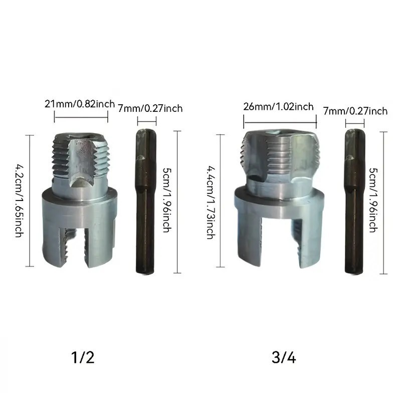 2-Integrated Internal & External Pipe Threading-Tool, PVC Pipe Threader Kit USA