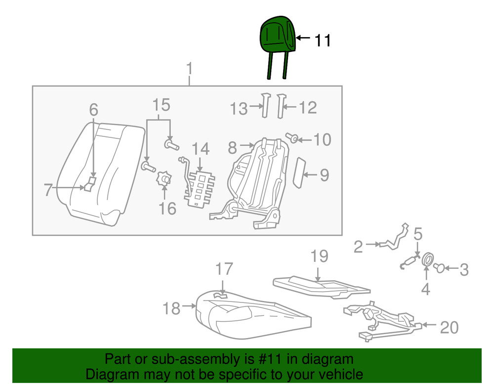Genuine Mazda Headrest ZZCB-88-104-05