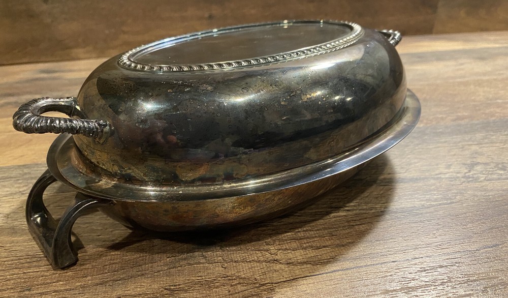 Ketstoneware Silver Plate Covered Serving Casserole Dish