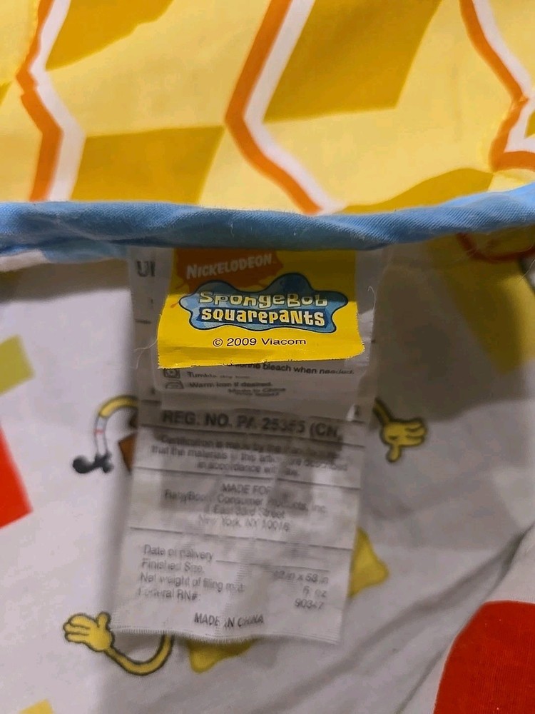 SpongeBob 2010 Nickelodeon Blanket Collectable 55" X 38"